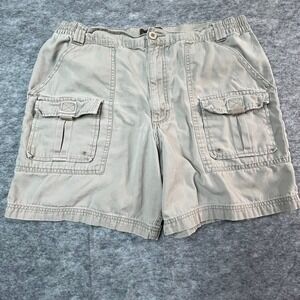 Great Northwest Mens 38 Shorts Beige Cotton Front Cargo Pocket 6" inseam